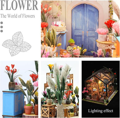 INSGEN DIY Handmade Miniature Furniture, Wooden Diorama Book Nook House Kits Build Crafts for Adults, Miniature Street Tiny Library House Making Kit 1:24 Scale | Craft Building Kit for Adults: Miniature Dollhouse with Lights, Bookshelf Decor, Tiny Stre...