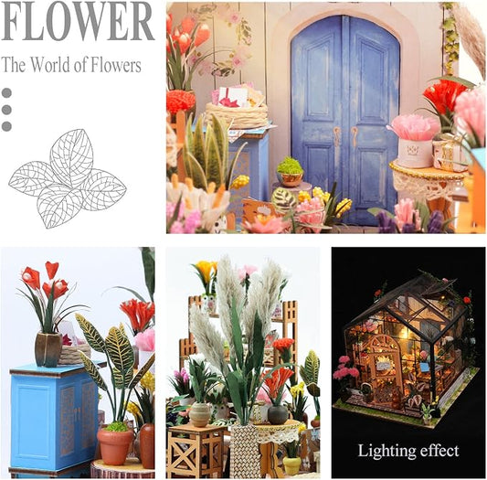 INSGEN DIY Handmade Miniature Furniture, Wooden Diorama Book Nook House Kits Build Crafts for Adults, Miniature Street Tiny Library House Making Kit 1:24 Scale | Craft Building Kit for Adults: Miniature Dollhouse with Lights, Bookshelf Decor, Tiny Stre...