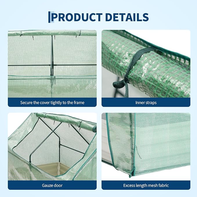 Garvee 6x3x1 FT Raised Garden Bed with PE Cover & Self-Watering System | Galvanized Planter Box Outdoor with Greenhouse Cover, Outdoor Raised Bed for Vegetables, Flowers, Backyard, Patio