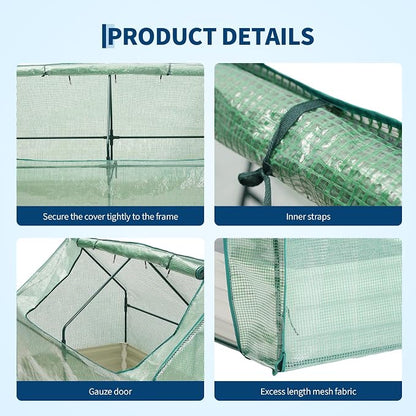 Garvee 6x3x1 FT Raised Garden Bed with PE Cover & Self-Watering System | Galvanized Planter Box Outdoor with Greenhouse Cover, Outdoor Raised Bed for Vegetables, Flowers, Backyard, Patio