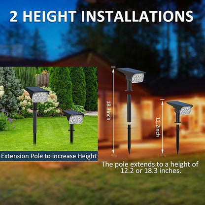 T-SUNUS RGB Solar Landscape Spotlights Christmas Outdoor, IP65 Waterproof Color Spot Light Auto Dusk to Dawn Landscaping Wall Lights for Tree Yard Garden Driveway Porch Walkway Pond Halloween 4 Pack