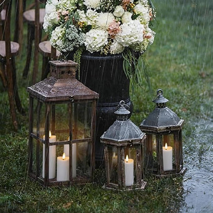 Waterproof Flameless 2.2" x4" 4" 5" 5" 6" 6" 7" 7" Pillar Candles with Remote Control and Timer, LED White Battery Operated Plastic Wave-Shaped Design Pack of 8 Outdoor Flickering