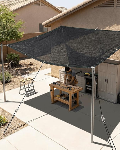 vensovo 50% Sunblock Shade Cloth Net Black Resistant - 8x16 Ft Garden Shade Mesh for Plant Cover, Greenhouse, Chicken Coop, Kennels, Tomatoes Plants