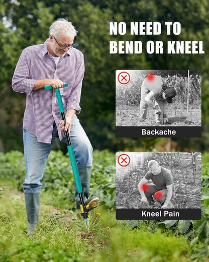 Breeze Touch 39" Weed Pulling Tool, 3-Claw Detachable Weed Puller Tool with Long Handle, Heavy Duty Stand Up Weeder Weeding Tool for Lawn, Yard, Garden, Crabgrass, Dandelion Picker, Weed Remover | 3-Claw Weed Puller Tool，Weed Pulling Tool with Long Han...