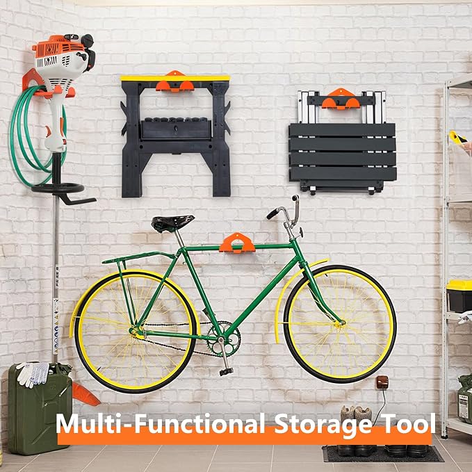 reliahom 2Pack Garage Organization Weed Eater Hanger, Heavy Duty Organizer | Heavy Duty Trimmer Rack for Hedge Trimmer, Wall Mount for Garden, Garage Wall, Shed