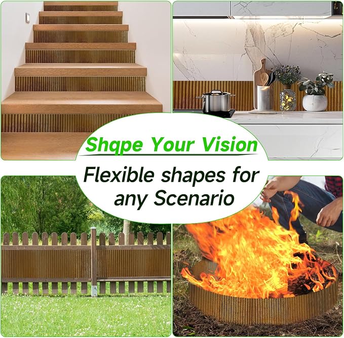 Corrugated Garden Edging, 12"×20Ft Pre-Rusted Landscape Edging & Lawn Edging Border, Metal Garden Border for Flower Beds, Garden，Lawn，Raised Beds & Tree Surrounds