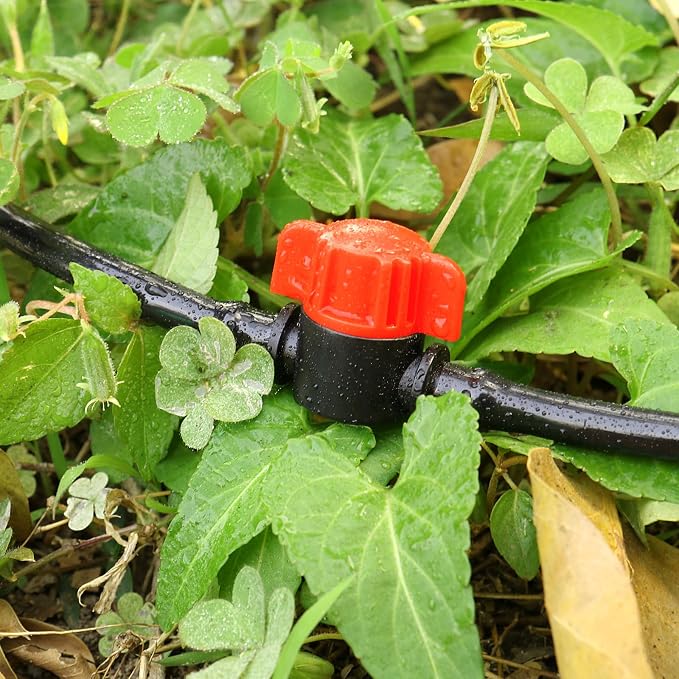 Gardrip 1/4" Drip Irrigation Valve - 25 Pack Shut Off Switch Fits 1/4 Inch Drip Tubing - Cut Off Valve for Garden Lawn Irrigation