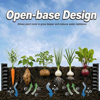 8x2x2FT Raised Garden Beds Outdoor, Planter Raised Beds for Gardening, Vegetables, Flowers,Large Metal Garden Box, Deep Plant Flower pots Outdoor (Black, 1Pack)