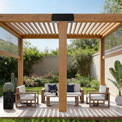 2 Pcs 4"x 4" 3-Way Pergola Bracket(Actual Fit: 3.6"x3.6") Post | T-Shaped Bracket Woodworks Pergola Kit|Metal Wood Post Connector for Pergola and Outdoor Structures