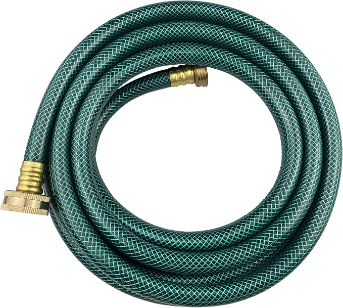 Darnassus PVC Garden Hose 1/2 Inch Green Heavy Duty Water Hose with Solid Brass Fittings,No Leaking, Flexible,for outdoors,Lawns,Patio (15 FT, Green, Brass Fittings)