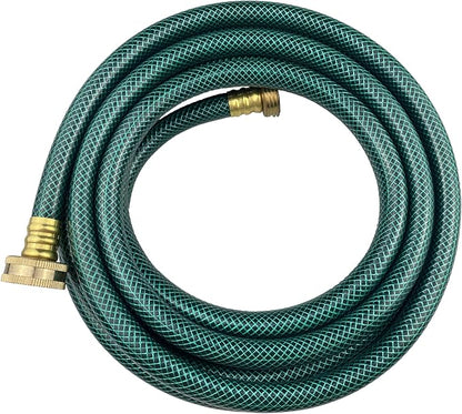 Darnassus PVC Garden Hose 1/2 Inch Green Heavy Duty Water Hose with Solid Brass Fittings,No Leaking, Flexible,for outdoors,Lawns,Patio (15 FT, Green, Brass Fittings)