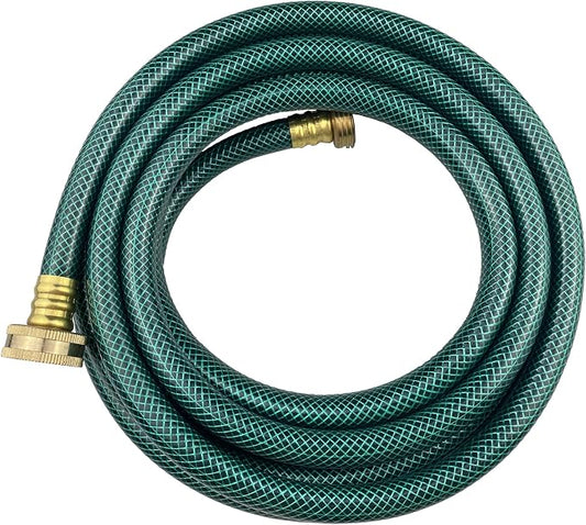 Darnassus PVC Garden Hose 1/2 Inch Green Heavy Duty Water Hose with Solid Brass Fittings,No Leaking, Flexible,for outdoors,Lawns,Patio (15 FT, Green, Brass Fittings)