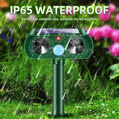 4 Pack Upgraded Sonic Fortress Pro Deer Repellent Devices,Solar Animal Repellent Ultrasonic Outdoor for Cats,Squirrels,Rabbits,Racoons,Skunks for Garden Yard Waterproof Motion Sensor Animal Deterrent