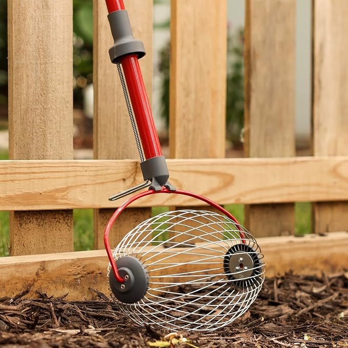 GARDEN WEASEL Large Nut Gatherer Roller – Nut Collector Tool for Walnuts, Tennis Balls and More – Yard Picker Upper with Durable Cage and Ergonomic Handle - Newest Model
