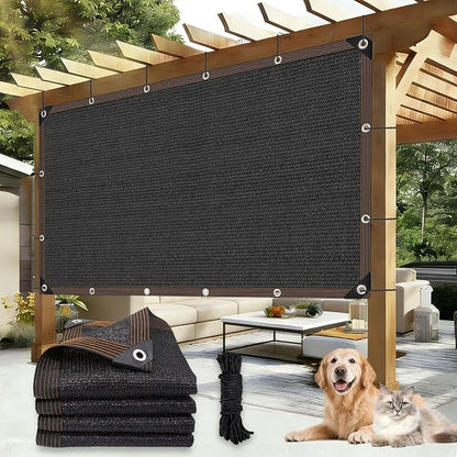 90% Shade Cloth, Chicken Coop Shade Cover, Sturdy Sunblock Mesh Tarp with Grommets for Patio Plants Greenhouse Kennel Porch Pergola Sun Protection Neting Cover, 6.5 x 10 FT