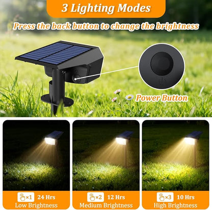 Sucolite 6-Pack Solar Spot Lights Outdoor Waterproof IP65, 3 Lighting Modes 2-in-1 Solar Landscape Spotlights for Yard, 59 LED Solar Powered Wall Lights for Garden Pathway Driveway Walkway, Warm White