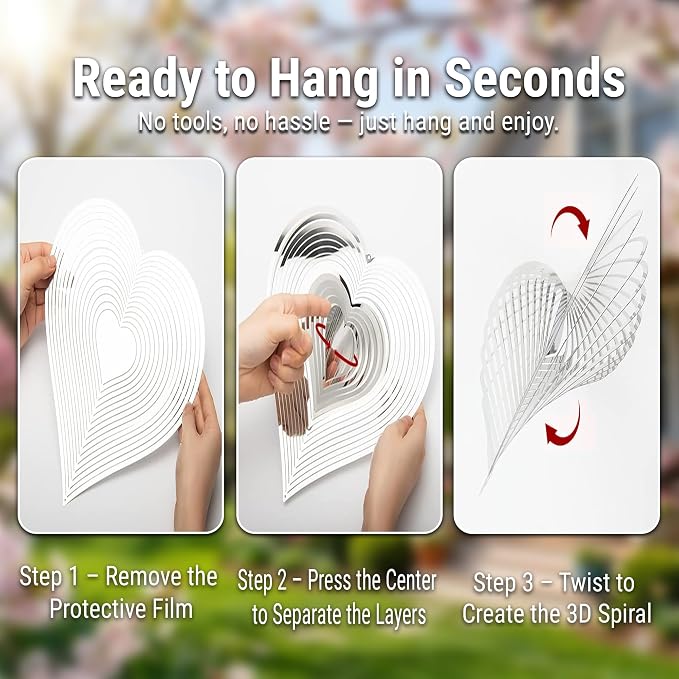Reflective Bird Deterrents for Outside – Bird Repellent Devices Outdoor – 3D Wind Spinners Outdoor Garden Decor – Bird Repellent to Keep Woodpecker & Pigeons Away from Window Roof (Style 5)