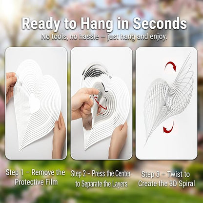 Reflective Bird Deterrents for Outside – Bird Repellent Devices Outdoor – 3D Wind Spinners Outdoor Garden Decor – Bird Repellent to Keep Woodpecker & Pigeons Away from Window Roof (Style 5)