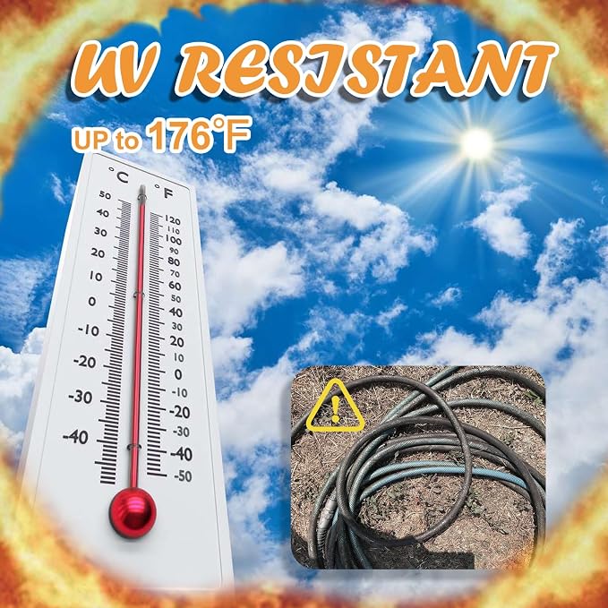 Cupohus RV Water Hose 50FT with Strain Relief Ends, Kink-Resistant Drinking Water Hose, 5/8''ID Potable Food Grade Hose with Storage Strap for RV, Marine, Camper, Truck, Car, Garden