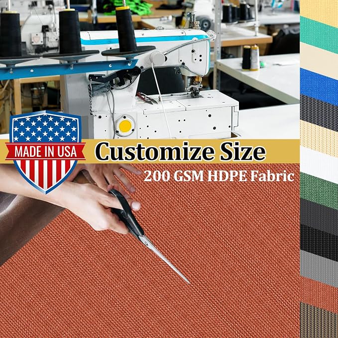 Shade&Beyond Customized Size 8' X 9' Shade Cloth with Grommets, 90% UV Protection UV Protection Mesh Tarp Sun Screens for Patio GN01, Rust Red