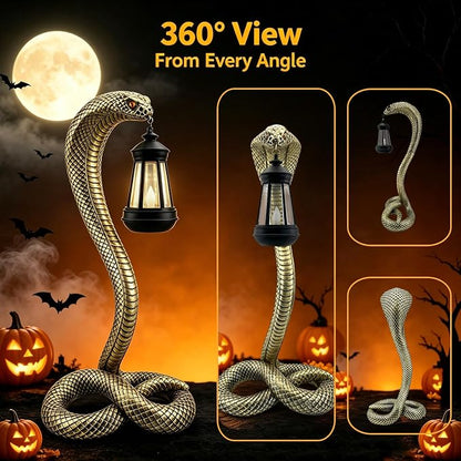 Halloween Decor Solar Snake Garden Statue,19.89'' Snake for Yard Lawn Garden Patio Scary Halloween Decorations,Indoor Haunted House Prop and Home Party Decor