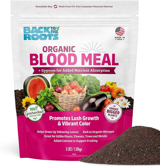 Back to the Roots 100% Organic Blood Meal | Made in the USA | Premium Nutrition for Indoor and Outdoor Plant Gardening