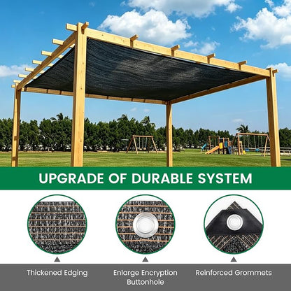 Shade Cloth, 10FT X 20FT 90% Black Outdoor Woven Sun Shade with Grommets, Durable Breathable Netting Shading Antifreezing for Patio, Garden, DIY Home, Plants Cover, Greenhouse, Dog Kennel