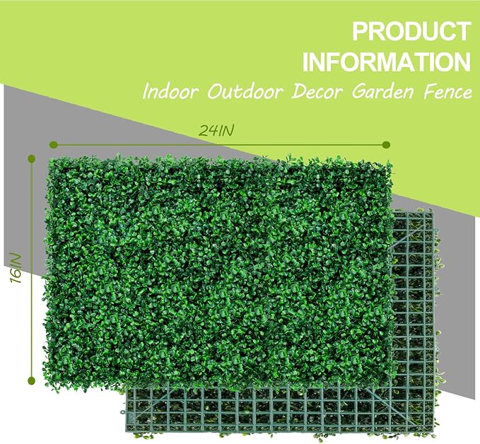 AOKIIE 48"x120" Artificial Grass Roll Wall, UV-Anti Boxwood for Outdoor | Grass Wall Panels UV-Anti & Weatherproof Boxwood Hedge, Privacy Greenery Screen for Outdoor Patio, Garden Fence Backdrop