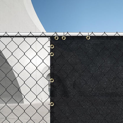 Black 5FT X 50FT Outdoor Privacy Screen Fence & Mesh Shade Net Cover, Ideal for Garden and Backyard - Enhances Privacy for Fencing & Chain Link, Perfect for Patio Privacy Wall, Slats，Freestanding