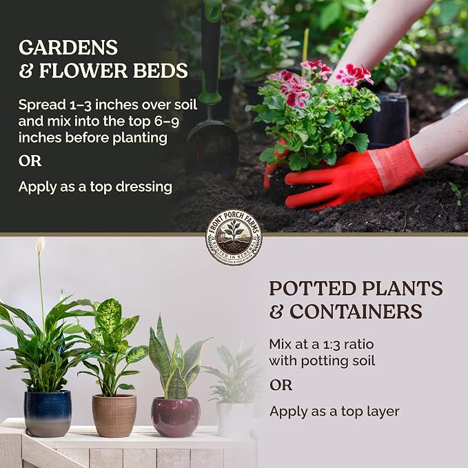 Garden Soil Supplement Mix, Potting Soil Outdoor Plants, Infused with Worm Castings & Vital Blend Activated Charcoal, All-Purpose Potting Soil for Vegetables and Plants, 10 lb Box