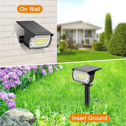 LANSOW Solar Spot Lights Outdoor, [76 LED/4 Pack] 2-in-1 Solar Landscape Spotlights, 3 Modes IP65 Waterproof Dusk to Dawn Solar Powered Flood Wall Lights for Yard Garden Pathway Outside(Cool White)