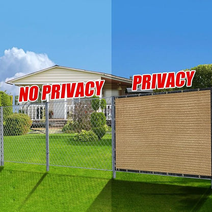 Sand 4FT X 50FT Outdoor Privacy Screen Fence & Mesh Shade Net Cover, Ideal for Garden and Backyard - Enhances Privacy for Fencing & Chain Link, Perfect for Patio Privacy Wall, Slats，Freestanding