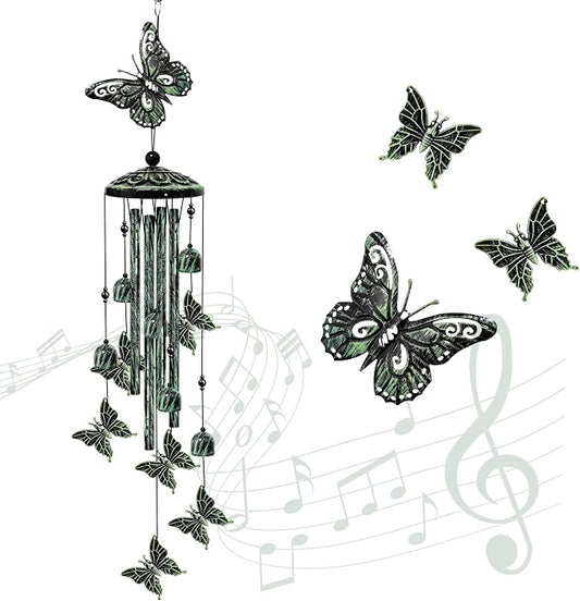 35" Butterfly Wind Chimes for Outside, Butterfly Wind Chimes Gifts for Mother's Day, Garden Decor for Outdoor Porch Patio Home Yard Decorations