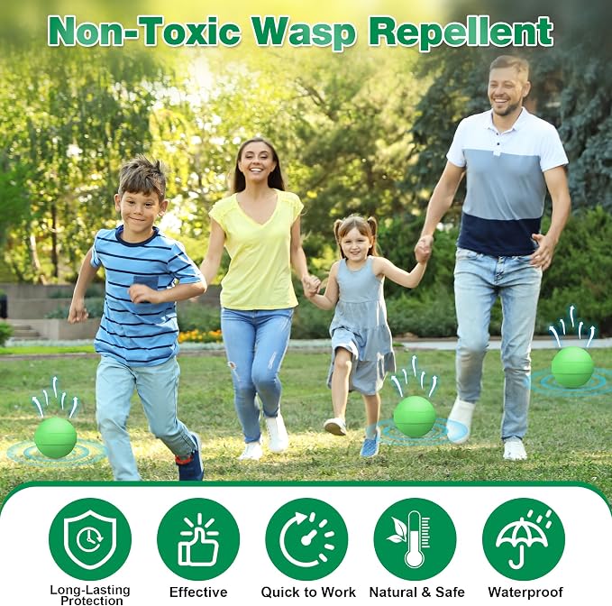 36 Pack Natural Wasp & Bee Repellent, Peppermint Oil Carpenter Bee Repellent for Yellow Jackets, Hornets, Mud Wasp Deterrent for Indoor Outdoor Patio Garden Porch, Pet and Human Safe, 36 Mesh Bags