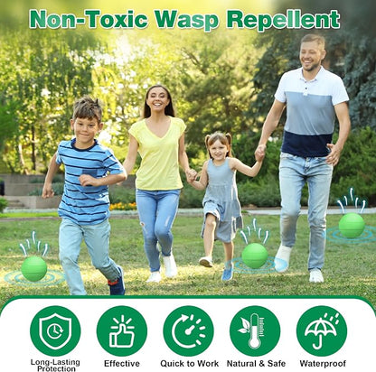 36 Pack Natural Wasp & Bee Repellent, Peppermint Oil Carpenter Bee Repellent for Yellow Jackets, Hornets, Mud Wasp Deterrent for Indoor Outdoor Patio Garden Porch, Pet and Human Safe, 36 Mesh Bags