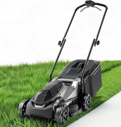 20V 14" Electric Lawn Mower, Cordless Lawn Mower with 8.0Ah Battery, Brushless Push Mower with 5-Position Height, 2-in-1 Mulching & Bagging, Lightweight Mower for Small Yards