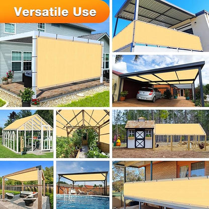 Artpuch Outdoor Pergola Shade Cover 19x21 FT Sun Shade Cloth with Grommets Sand 90% UV Protection Canopy Patio Privacy Screen (Customized Available)