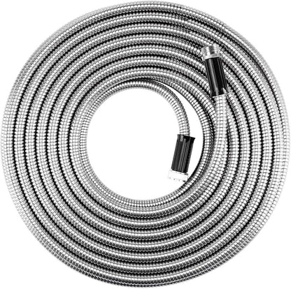 Beaulife Metal Garden Hose 100 ft Flexible No Kink Lightweight RV Drinking Water Hose Extension Leader Hose Heavy Duty Outdoor