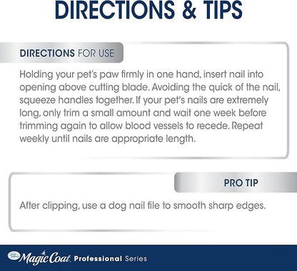 Four Paws Magic Coat Professional Series Grooming Brushes for Dogs & Cats l Trimmers, Nail Clippers, & Brushes Dog & Cat (Packaging May Vary) | Dog nail clipper, safety bar helps prevent over-trimming, easy-grip handles, .48" hole opening, for large dogs