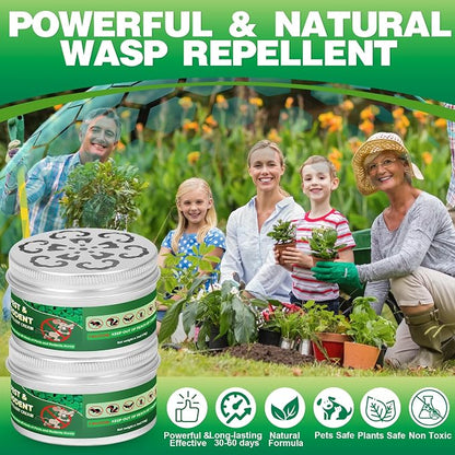4 Pack Natural Wasp Repellent, Peppermint Carpenter Bee Repellent for Hornet, Yellow Jacket, Mud Wasp Deterrent for Indoor Outdoor Patio Garden Porch, Long-Lasting Protection | Pet Safe, Ready to Use