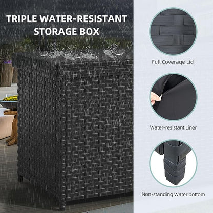 YITAHOME 260 Gallon Deck Box | XXL Wicker Outdoor Storage Box, Oversized Rattan Storage Cabinet for Patio Furniture, Cushions, Pool Storage and Garden Tools