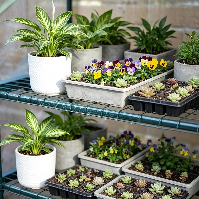 KOL 27x19x76 in PVC Cover 5-Tier Mini Greenhouse, Indoor Outdoor | Portable seed starter plant stand, winter orchid frost protection, apartment balcony patio