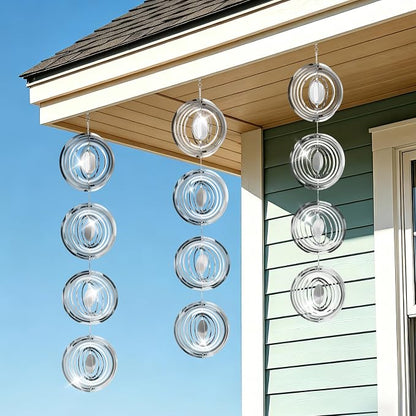 3pcs Reflective Wind Spinners Outdoor for Bird Scare - Stainless Steel Bird Reflectors to Keep Birds Away, Pinwheels for Yard and Garden Decor, Round