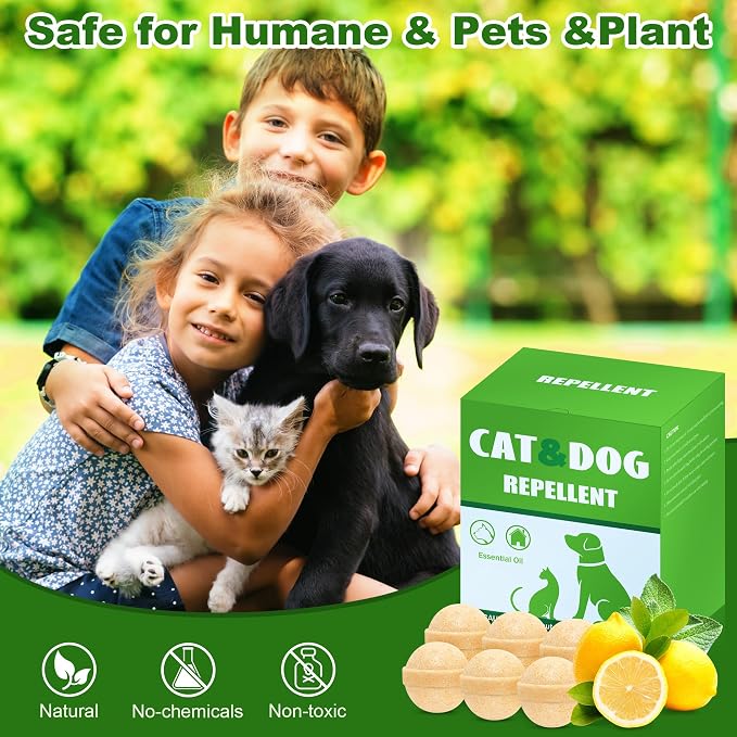 Cat and Dog Deterrent Outdoor, 24 Pcs Natural Cat Repellent Outdoor, Peppermint Oil Cat Deterrent Outdoor & Indoor, Keep Cats Out of Yard Permanently, Keep Cats Off Lawn Garden Furniture Flower