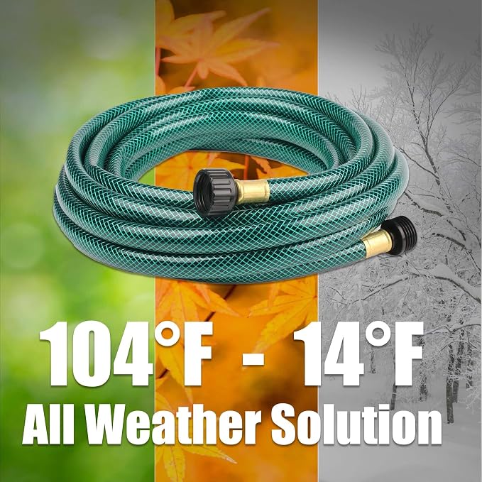 Lightweight Flexible PVC Garden Hose - 20FT Leakproof Water Hoses with Shut Off Valve and 3/4 Inch GHT Fittings for Small Yard and Outdoor Cleaning