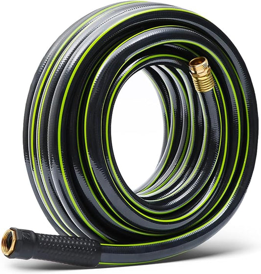 Worth Garden Hose 3/4 in. x 25 ft. - Heavy Duty Lightweight PVC Water Hose - Flexible, No Kink, Leakproof, Male to Female Fittings - 200PSI Work & 500PSI Burst, for Lawn, Gardening & Commercial Use