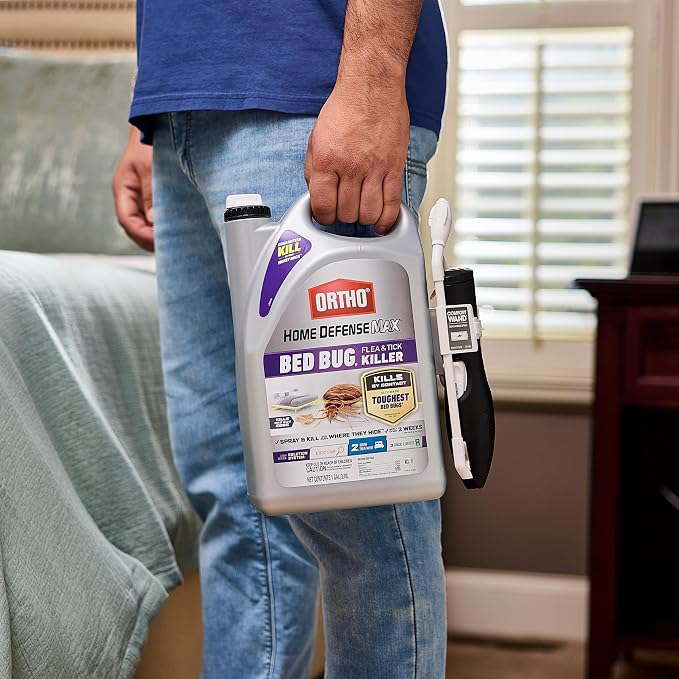 Ortho Home Defense Max Bed Bug, Flea and Tick Killer with Comfort Wand - Ready To Use Insect Spray for Home, Kills Bed Bug Eggs, Fleas & Ticks, 1 gal.