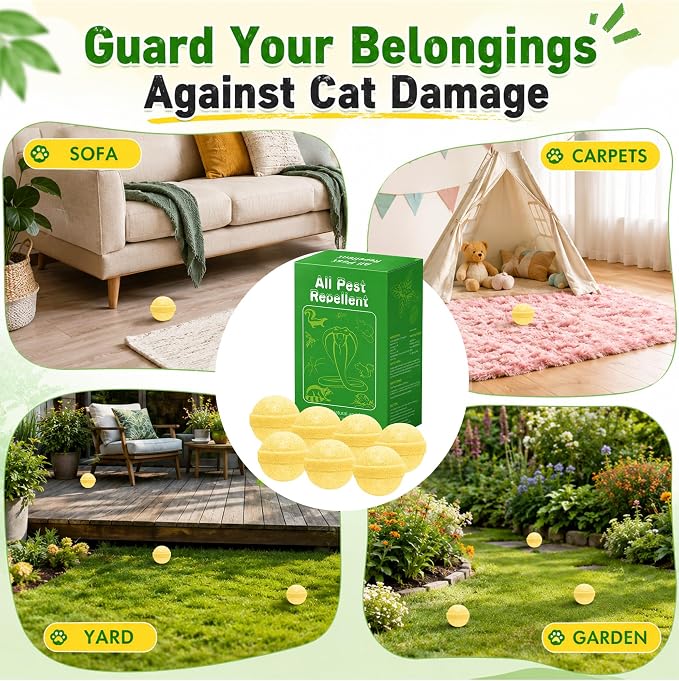Cat and Dog Deterrent Outdoor, 36 Pcs Cat Repellent Outdoor, Natural Peppermint Oil Cat Deterrent Outdoor & Indoor, Keep Cats Out of Yard Permanently, Keep Cats Off Lawn, Garden, Furniture, Flower