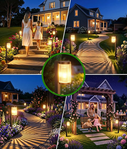 ELECLINK Solar Pathway Lights Outdoor, 2 Pack Upgraded Outdoor Solar Lights for Outside Super Bright Up to 15Hrs, IP65 Waterproof Solar Garden Lights for Sidewalk Driveway Decor Landscape Ligthting