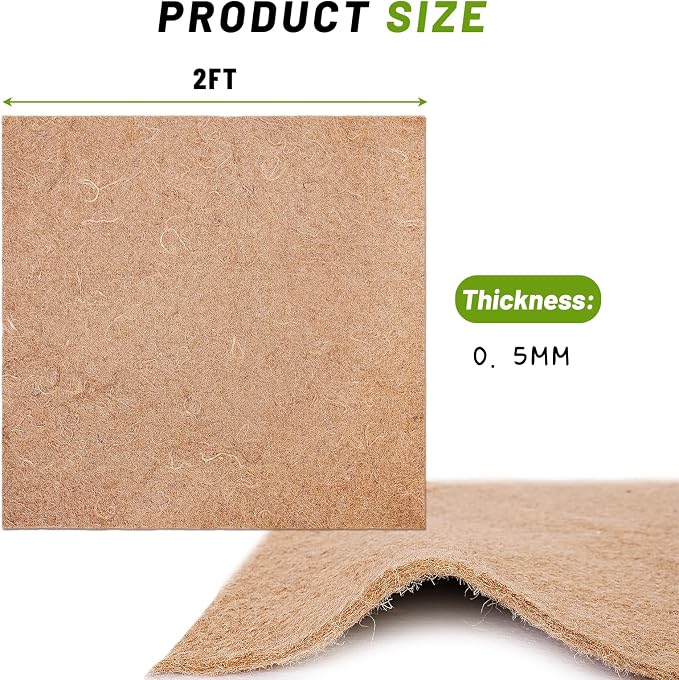 U0U 2 Pieces Worm Blanket Worm Bin Blanket,2 x 2Ft Wor m Blankets Subpod,Degradable Jute Fibre Blankets for Compost Bin,Farm Compost for Keep Worms Dark and Moist